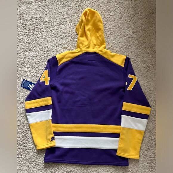 Starter Los Angeles Lakers Hockey Purple Pullover Hoodie Sweatshirt - Picture 5 of 7